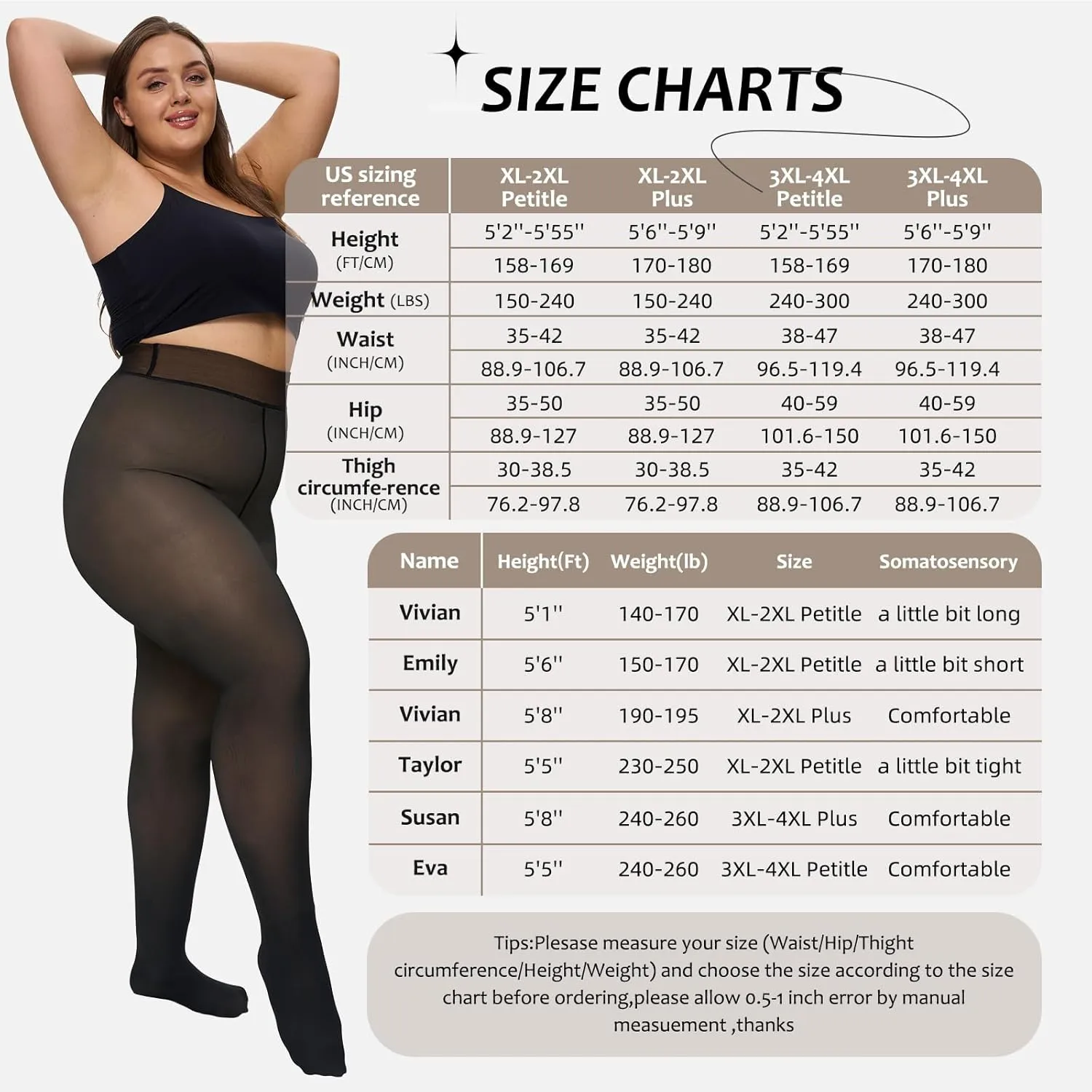 Plus Size Fleece Lined Tights Women,Warm Pantyhose Leggings Women,Fake Translucent Thermal Skin Colored Tights Winter.