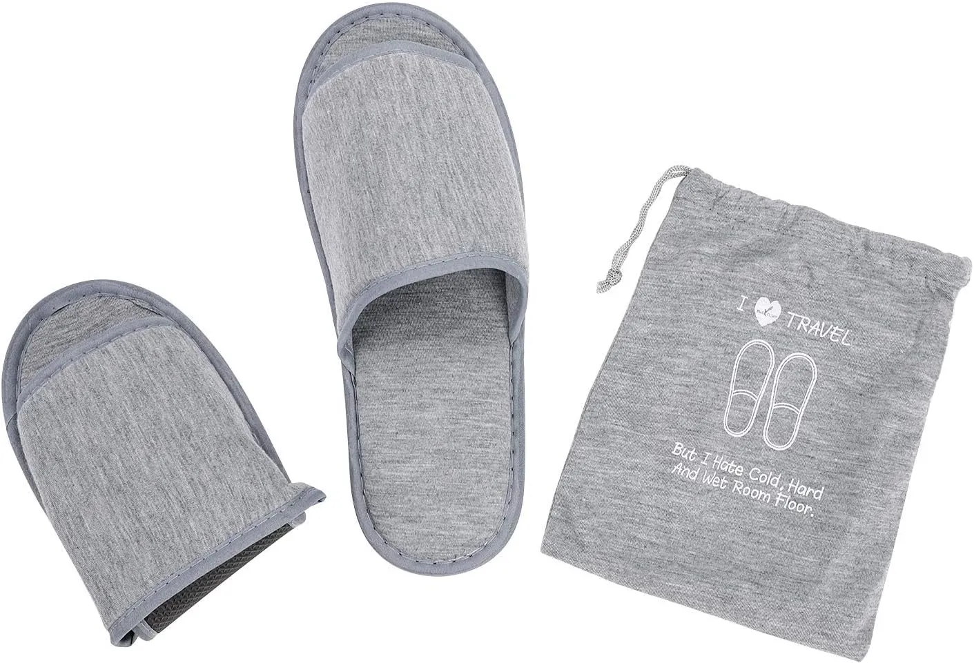 Portable Travel Slipper Spa Hotel Open Toe Sandals Non Disposable Foldable Shoes Guest Indoor House Room Business Trip Party Washable Footwear with Bags