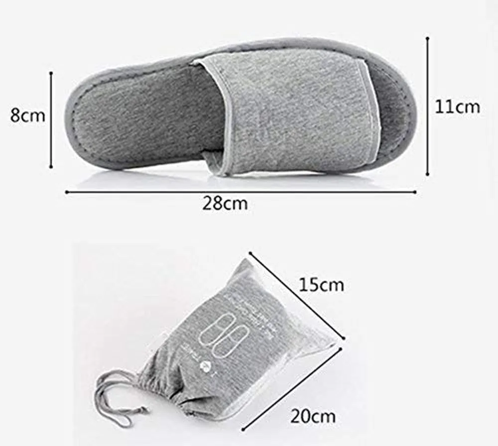 Portable Travel Slipper Spa Hotel Open Toe Sandals Non Disposable Foldable Shoes Guest Indoor House Room Business Trip Party Washable Footwear with Bags