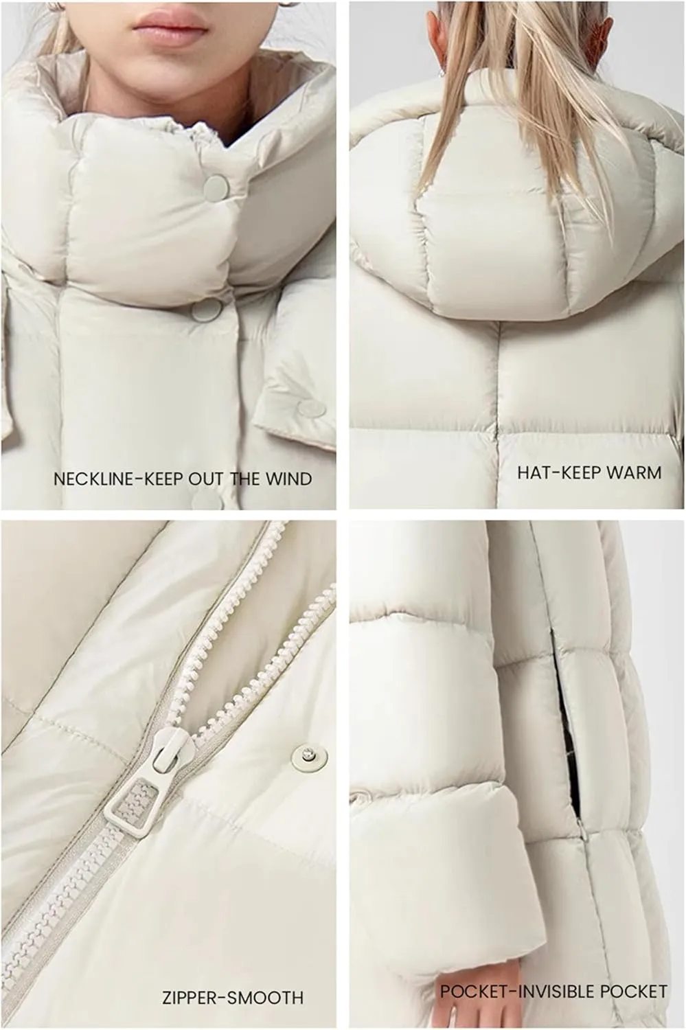 PRETTYGARDEN Women's Winter Long Puffer Coats Hooded Zip Up Casual Thickened Down Jackets Trendy Warm Clothes Outerwear