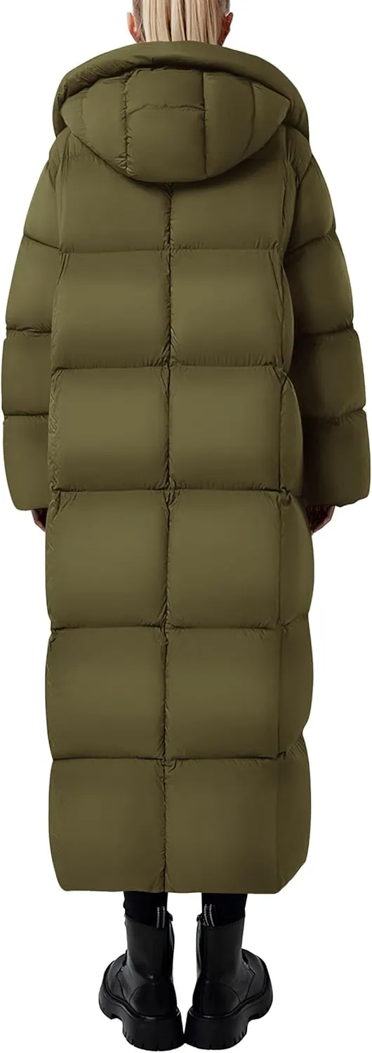 PRETTYGARDEN Women's Winter Long Puffer Coats Hooded Zip Up Casual Thickened Down Jackets Trendy Warm Clothes Outerwear