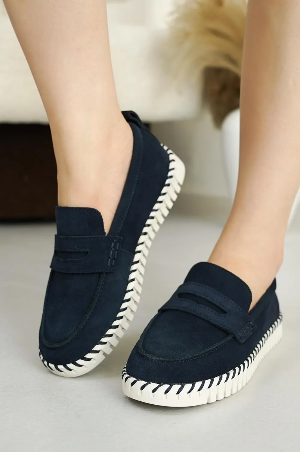 Project Cloud Genuine Leather Loafers for Women - Memory Foam Womens Shoes - Non Slip Spring Loafers Flexible Sole - Fashion Shoes for Women 2025 (Filide)