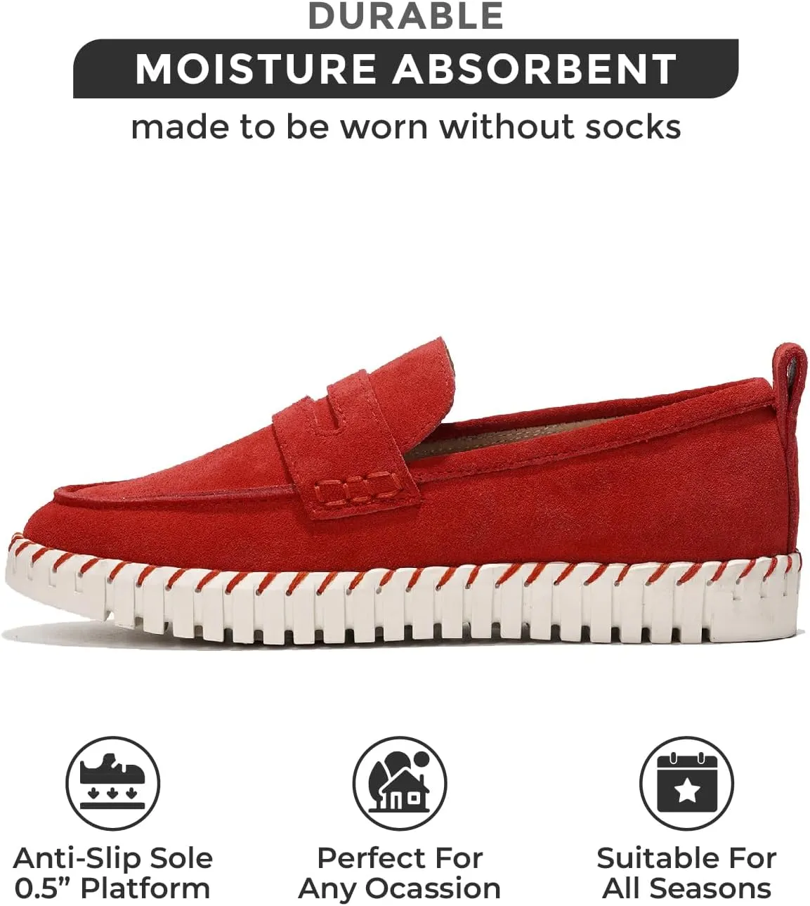 Project Cloud Genuine Leather Loafers for Women - Memory Foam Womens Shoes - Non Slip Spring Loafers Flexible Sole - Fashion Shoes for Women 2025 (Filide)