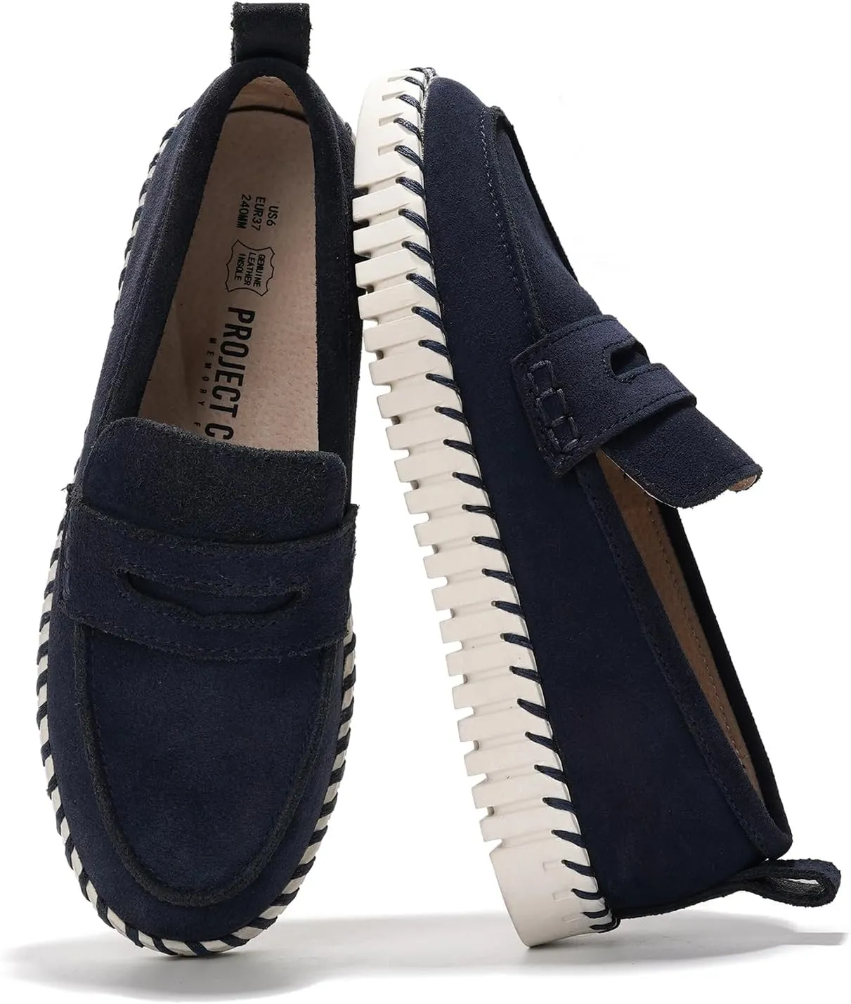 Project Cloud Genuine Leather Loafers for Women - Memory Foam Womens Shoes - Non Slip Spring Loafers Flexible Sole - Fashion Shoes for Women 2025 (Filide)