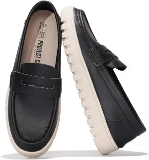 Project Cloud Genuine Leather Loafers for Women - Memory Foam Womens Shoes - Non Slip Spring Loafers Flexible Sole - Fashion Shoes for Women 2025 (Filide)