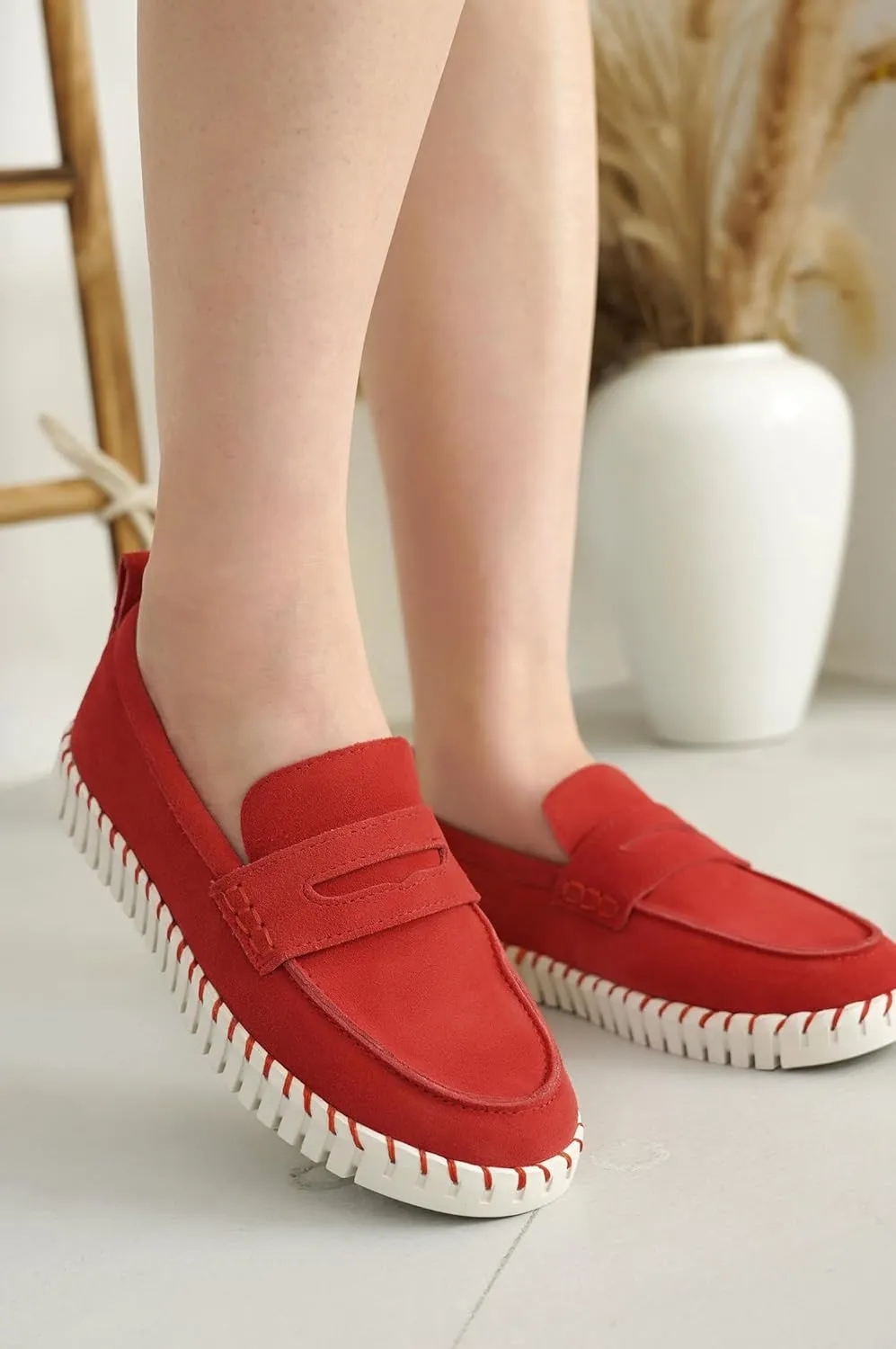Project Cloud Genuine Leather Loafers for Women - Memory Foam Womens Shoes - Non Slip Spring Loafers Flexible Sole - Fashion Shoes for Women 2025 (Filide)
