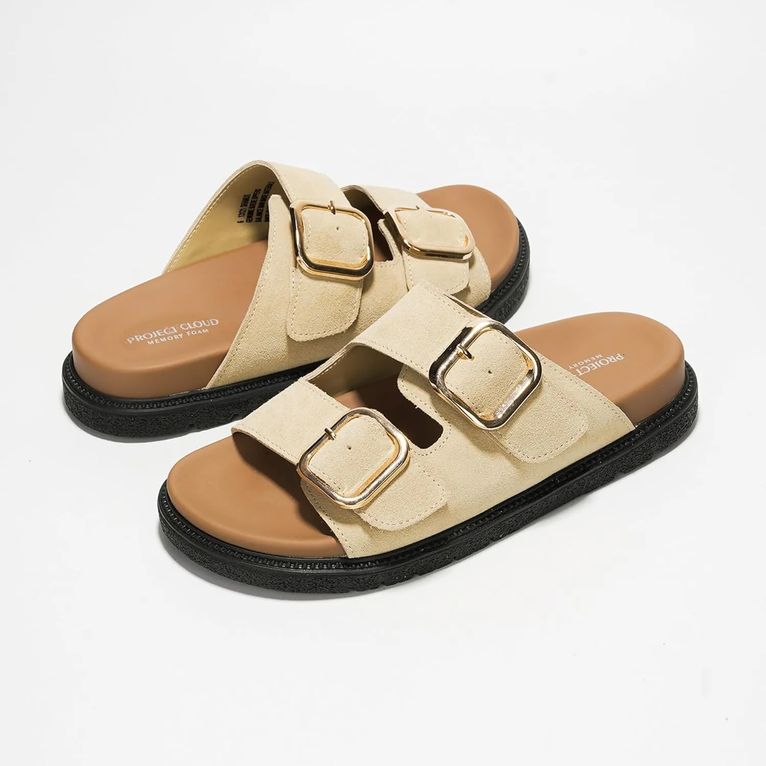 Project Cloud Platform Sandals Women Footwear - Comfortable Summer Slides Memory foam Insole with Adjustable Straps - Casual Wear Womens Sandals (Sharl)
