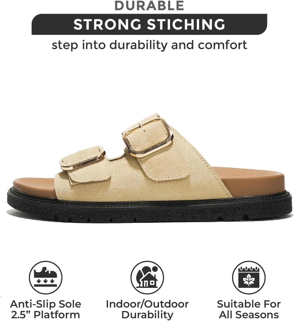 Project Cloud Platform Sandals Women Footwear - Comfortable Summer Slides Memory foam Insole with Adjustable Straps - Casual Wear Womens Sandals (Sharl)