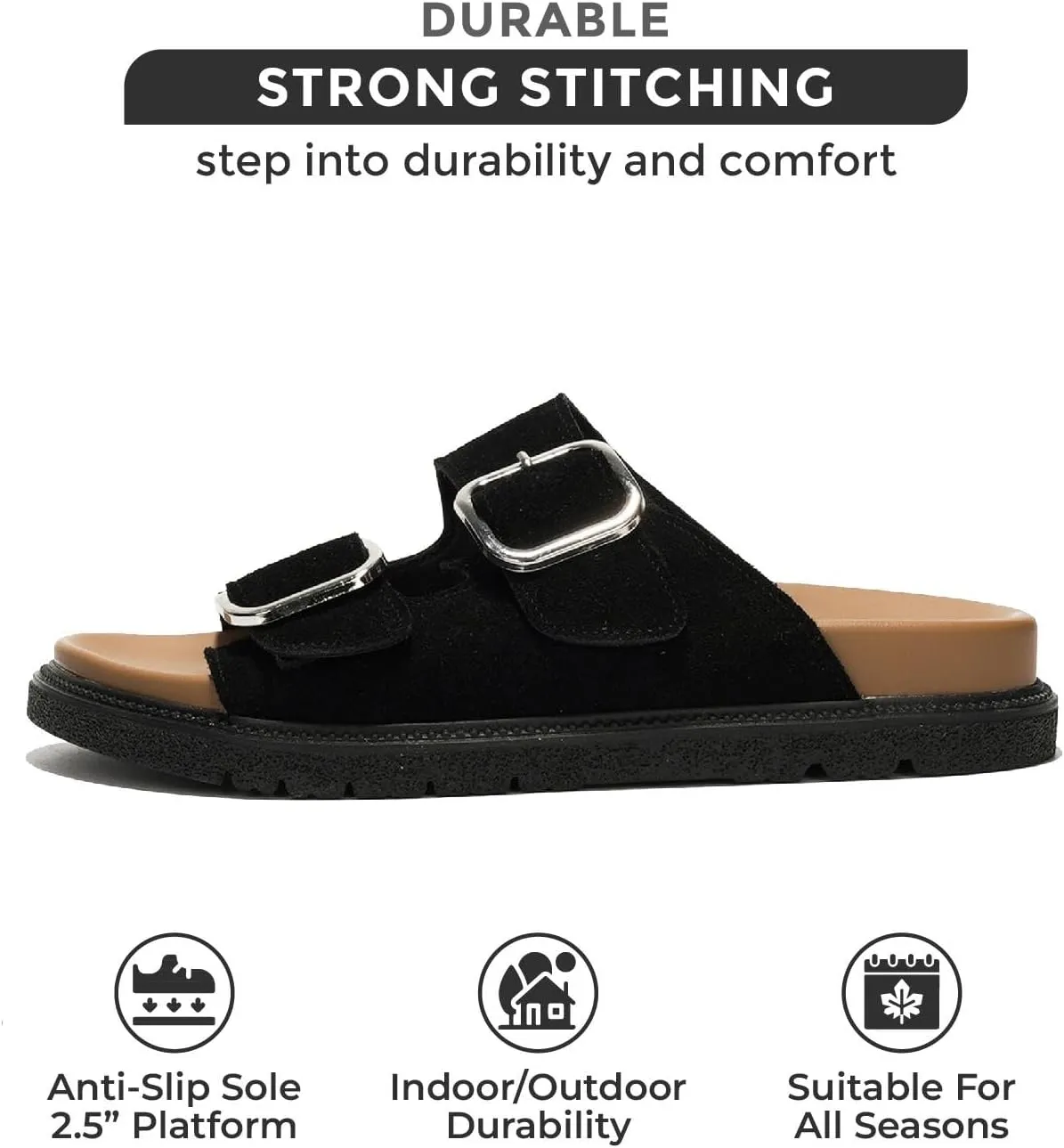 Project Cloud Platform Sandals Women Footwear - Comfortable Summer Slides Memory foam Insole with Adjustable Straps - Casual Wear Womens Sandals (Sharl)