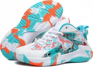 Qiucdzi Mens Basketball Shoes Non-Slip Breathable Outdoor Sneakers Fashion Graffiti Sports Training Shoes for Running Walking