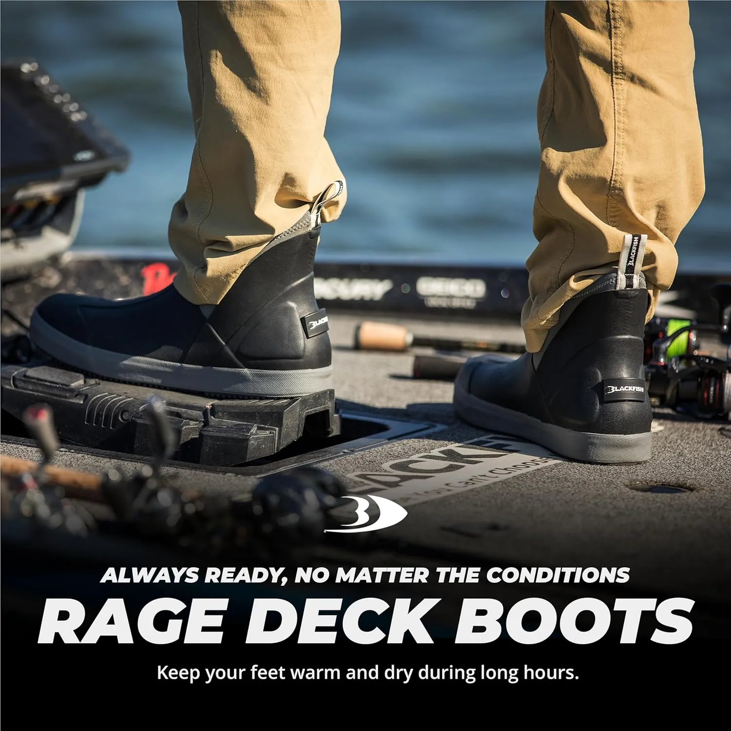 Rage Deck Ankle Boot – Waterproof, All-Season Outdoor Boot – Insulated, Slip-Resistant, Fleece-Lined Footwear for Ice Fishing, Gardening, Boating & More– Clam Outdoors Gear