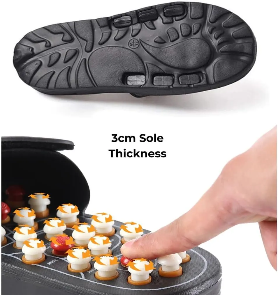 Reflexology Foot Pressure Point Massage Tools Mat Massage Slippers Slides Sandals Shoes, Back Knee Feet Arch Heel Pain and Tension Relief Products Gifts (M-Men(7-8) Women(8.5-9.5), 2Pairs)