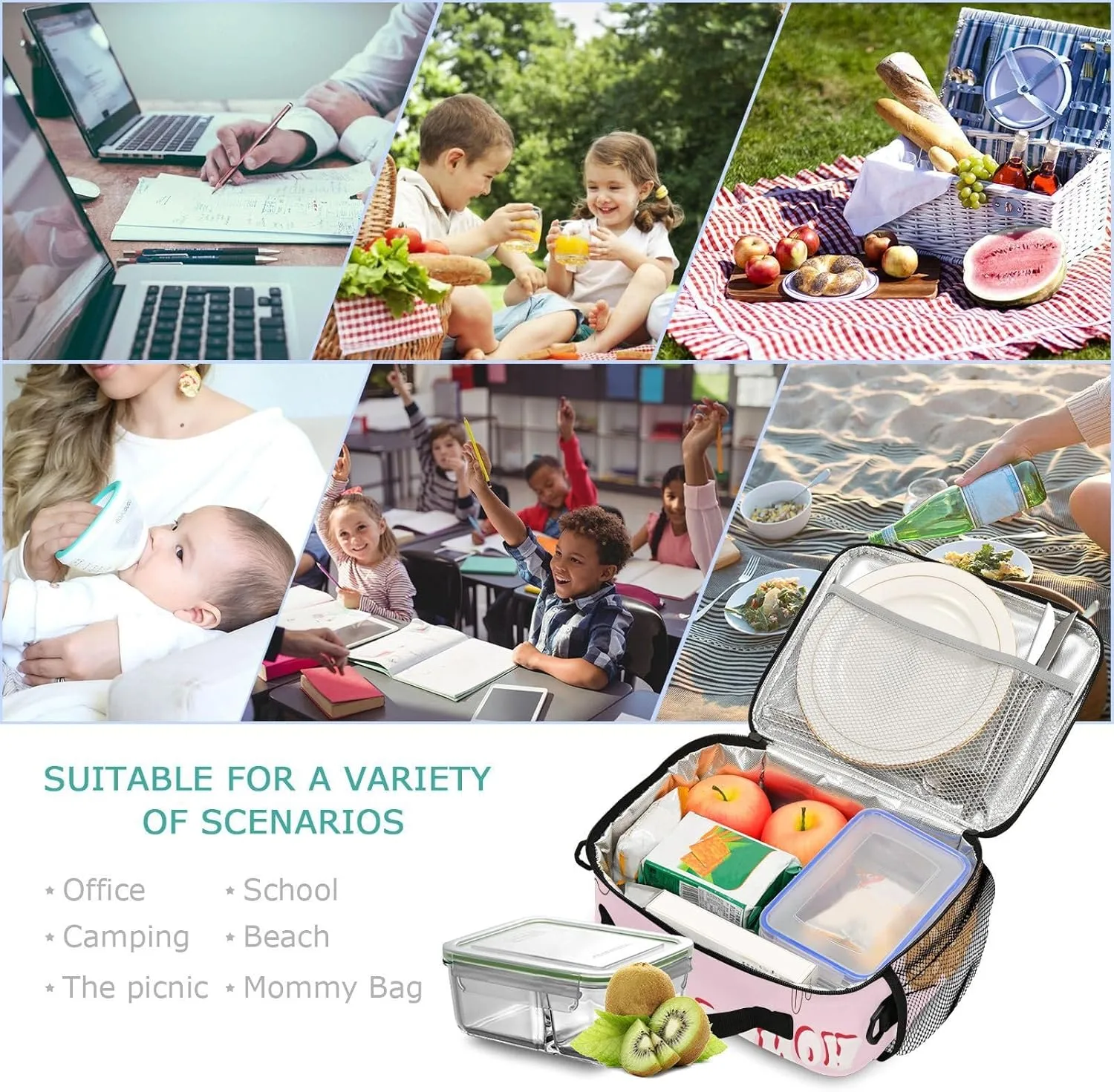 Retro Cowgirl Boots Lunch Bag for Women Men Cactus Horseshoe Insulated Cooler Tote Bag with Adjustable Shoulder Strap Large Capacity Picnic Lunch Box Outdoor for Adult Office