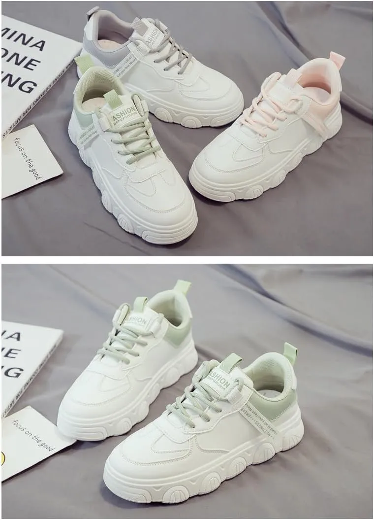Retro Cute Shoes Women & Girls - Chunky Platform Sneakers for Campus Life, Beach Travel & Weekend Vibes, Y2K Kawaii Streetwear, Comfy Everyday Minimalist, Back to School, Birthday Gifts