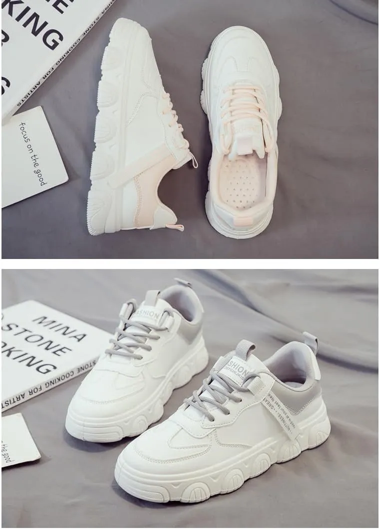 Retro Cute Shoes Women & Girls - Chunky Platform Sneakers for Campus Life, Beach Travel & Weekend Vibes, Y2K Kawaii Streetwear, Comfy Everyday Minimalist, Back to School, Birthday Gifts