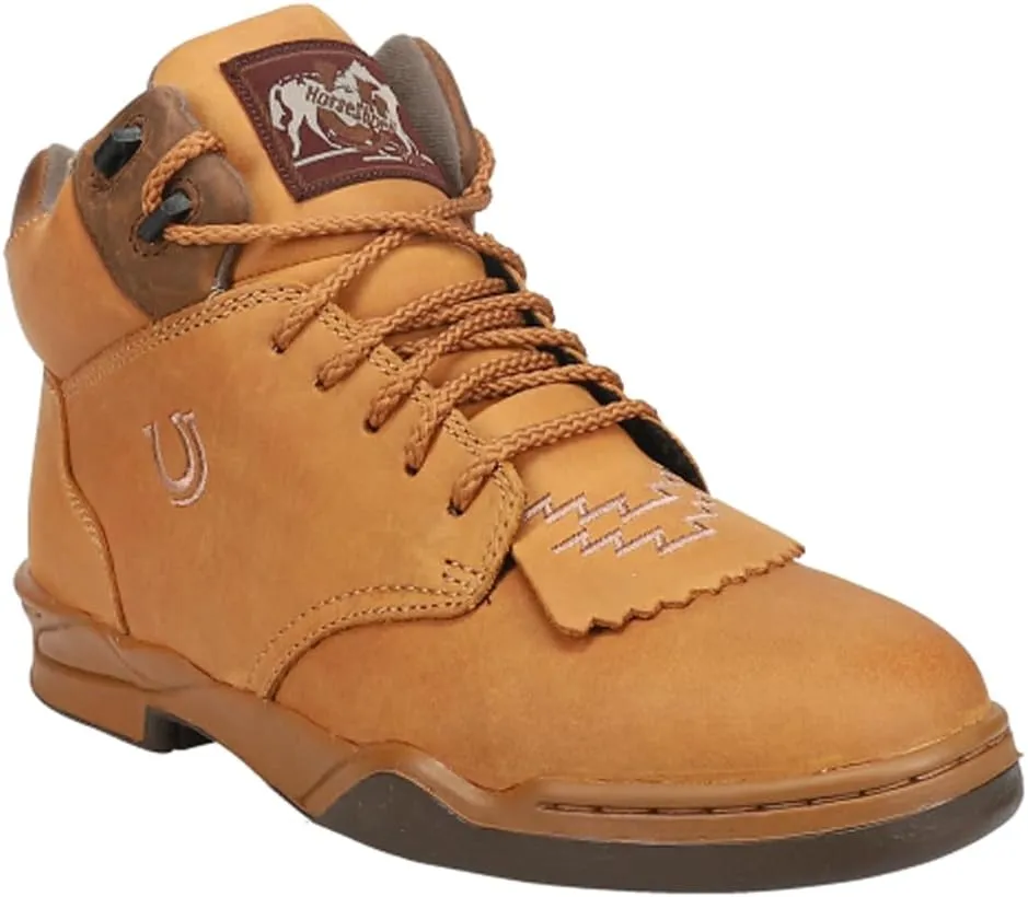 ROPER Mens Horseshoe Kiltie Round Toe Lace Up Casual Boots Ankle - Brown