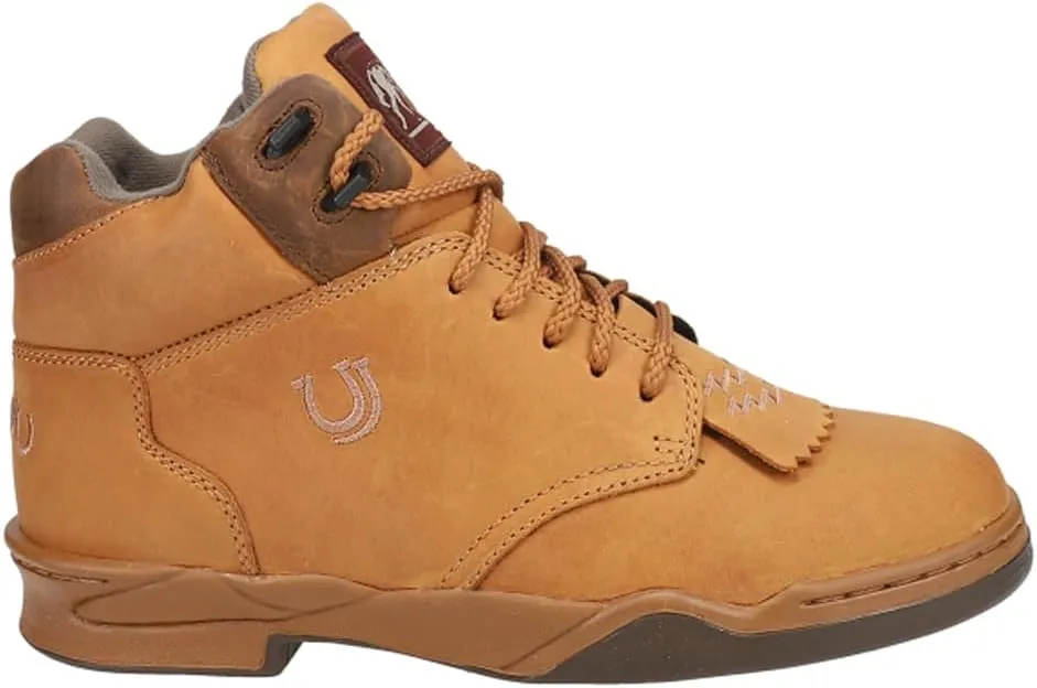 ROPER Mens Horseshoe Kiltie Round Toe Lace Up Casual Boots Ankle - Brown