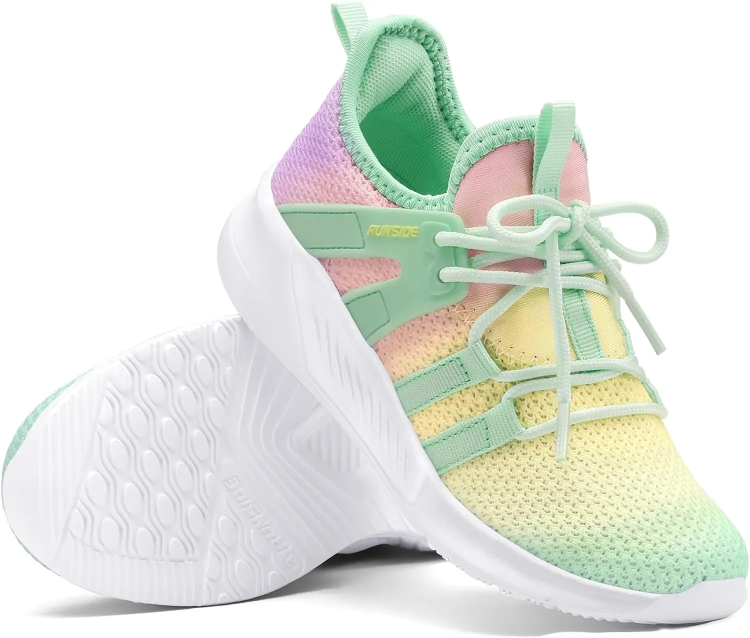 RUNSIDE Girls Tennis Shoes Lightweight Sports Kids Sneakers Lace-up for Running/Walking, Toddler/Little Kid/Big Kid