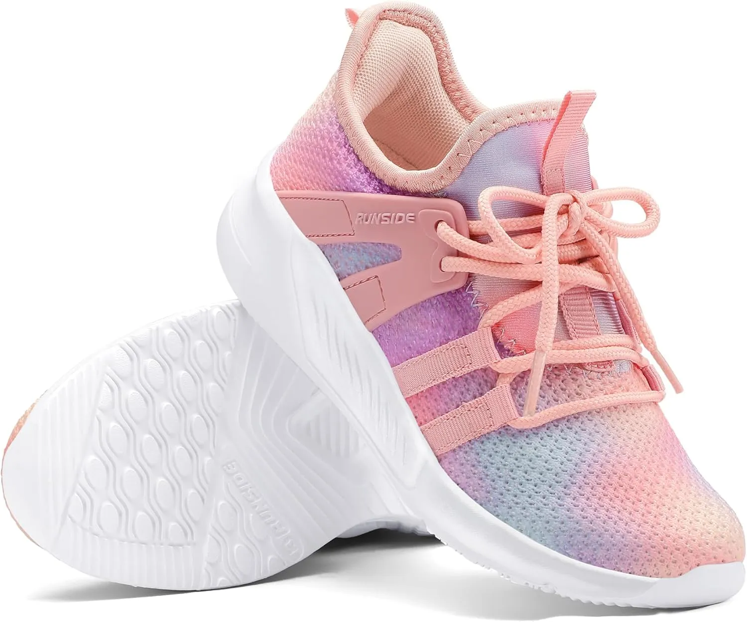 RUNSIDE Girls Tennis Shoes Lightweight Sports Kids Sneakers Lace-up for Running/Walking, Toddler/Little Kid/Big Kid