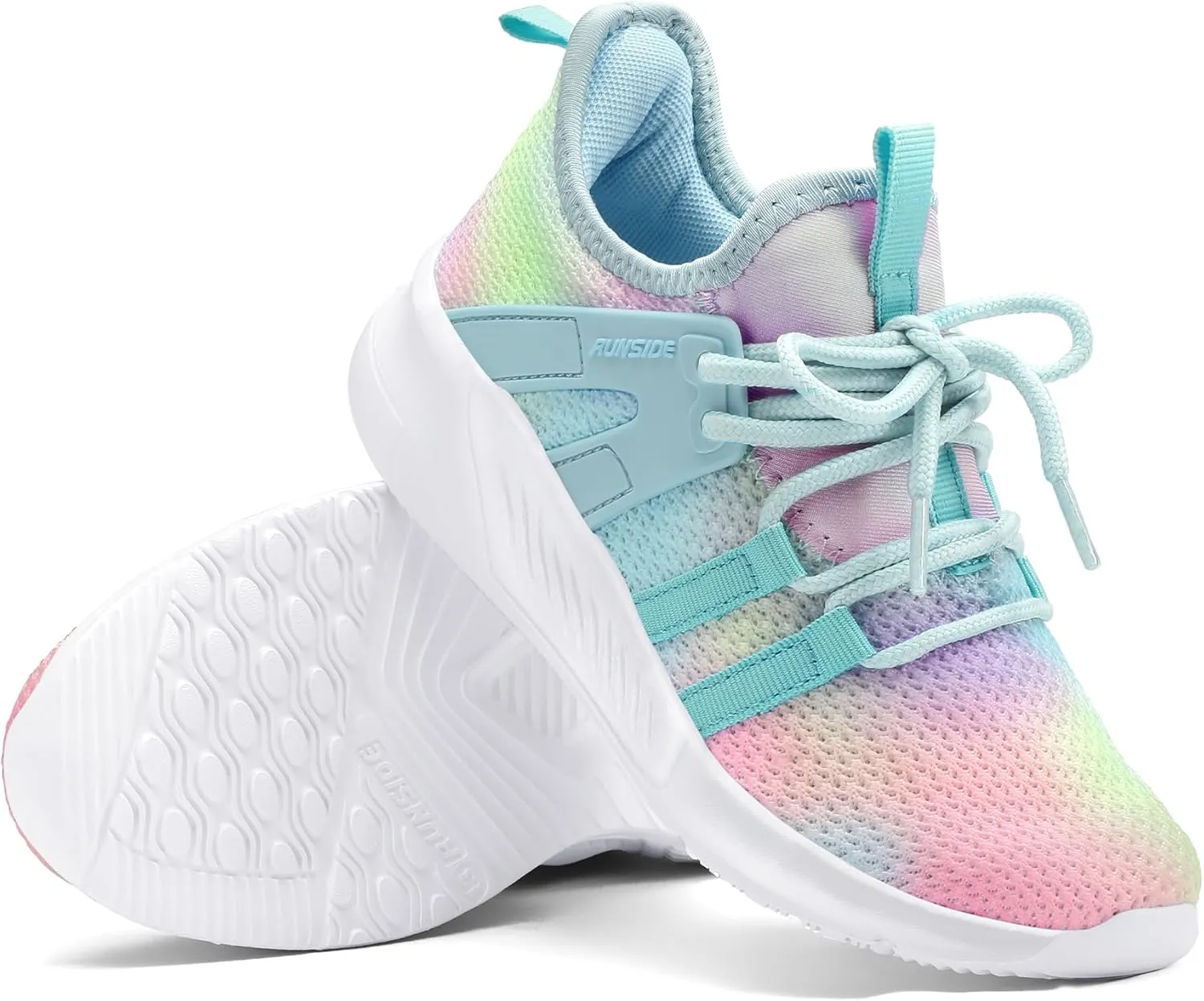 RUNSIDE Girls Tennis Shoes Lightweight Sports Kids Sneakers Lace-up for Running/Walking, Toddler/Little Kid/Big Kid