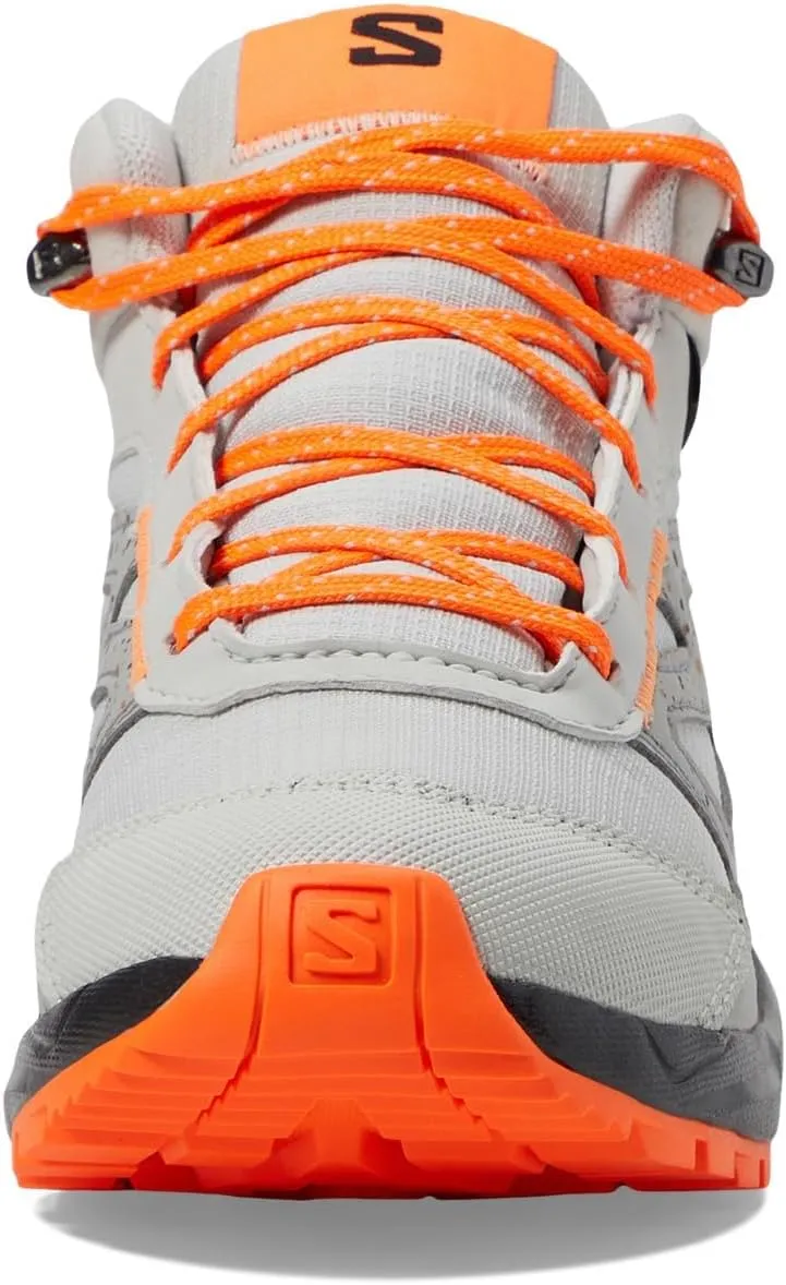 Salomon® Kids Outway Mid CS WP Shoes for Kids – Leather and Textile Upper, Lining, Insole – Synthetic Outsole