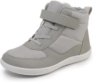 SECHRITE Toddler Kids Wide Barefoot Winter Boots High Top Girls Boys Warm Snow Boots Waterproof Non-Slip Minimalist Boots| Natural Growth