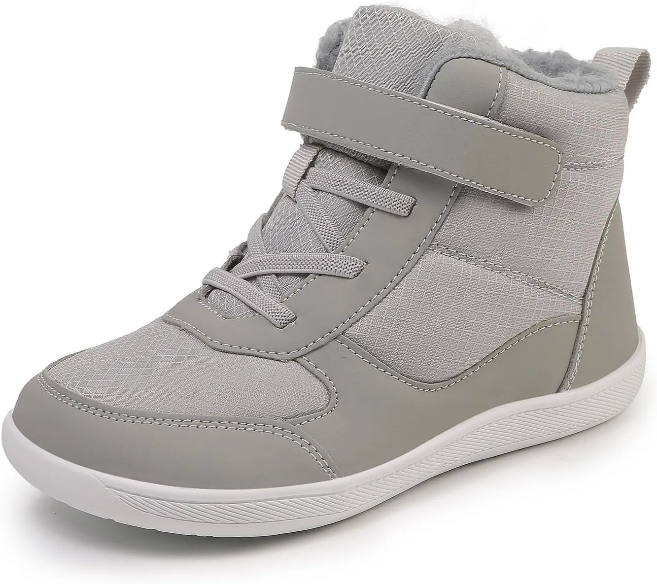 SECHRITE Toddler Kids Wide Barefoot Winter Boots High Top Girls Boys Warm Snow Boots Waterproof Non-Slip Minimalist Boots| Natural Growth
