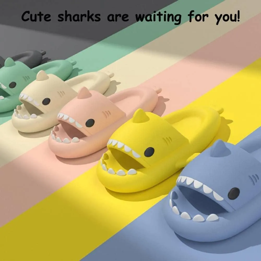 Shark Slides Kids, Toddler Cloud Shark Slides, Summer Cute Cartoon Shark Slippers