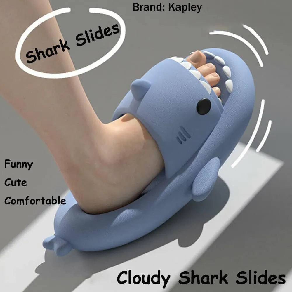 Shark Slides Kids, Toddler Cloud Shark Slides, Summer Cute Cartoon Shark Slippers
