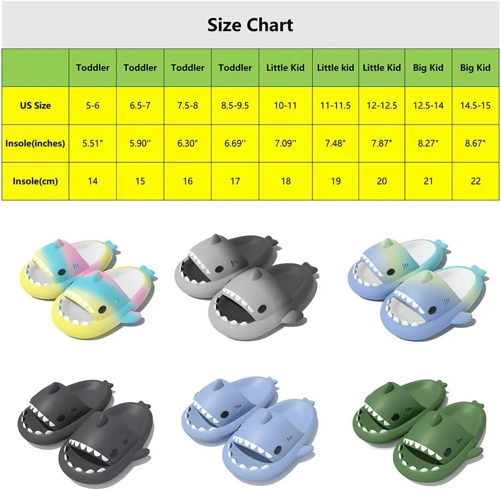 Shark Slides Kids, Toddler Cloud Shark Slides, Summer Cute Cartoon Shark Slippers