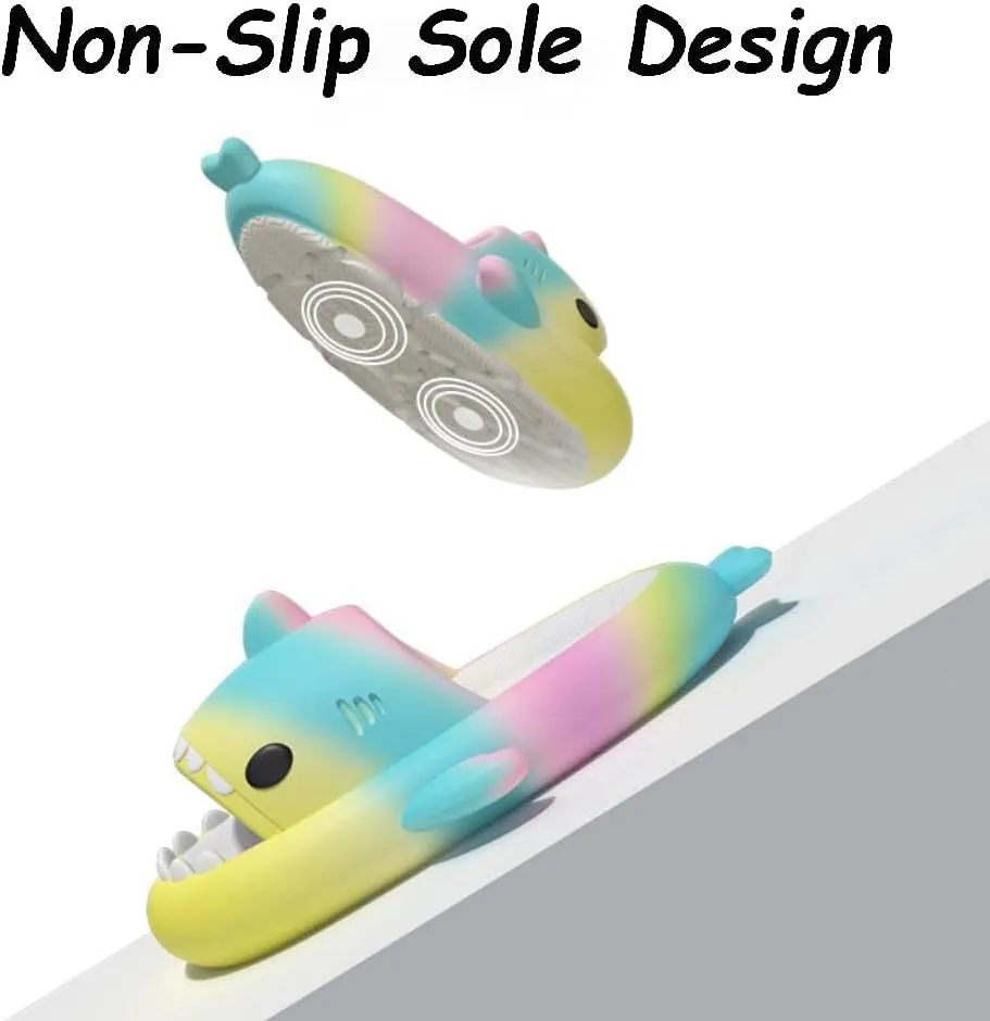Shark Slides Kids, Toddler Cloud Shark Slides, Summer Cute Cartoon Shark Slippers