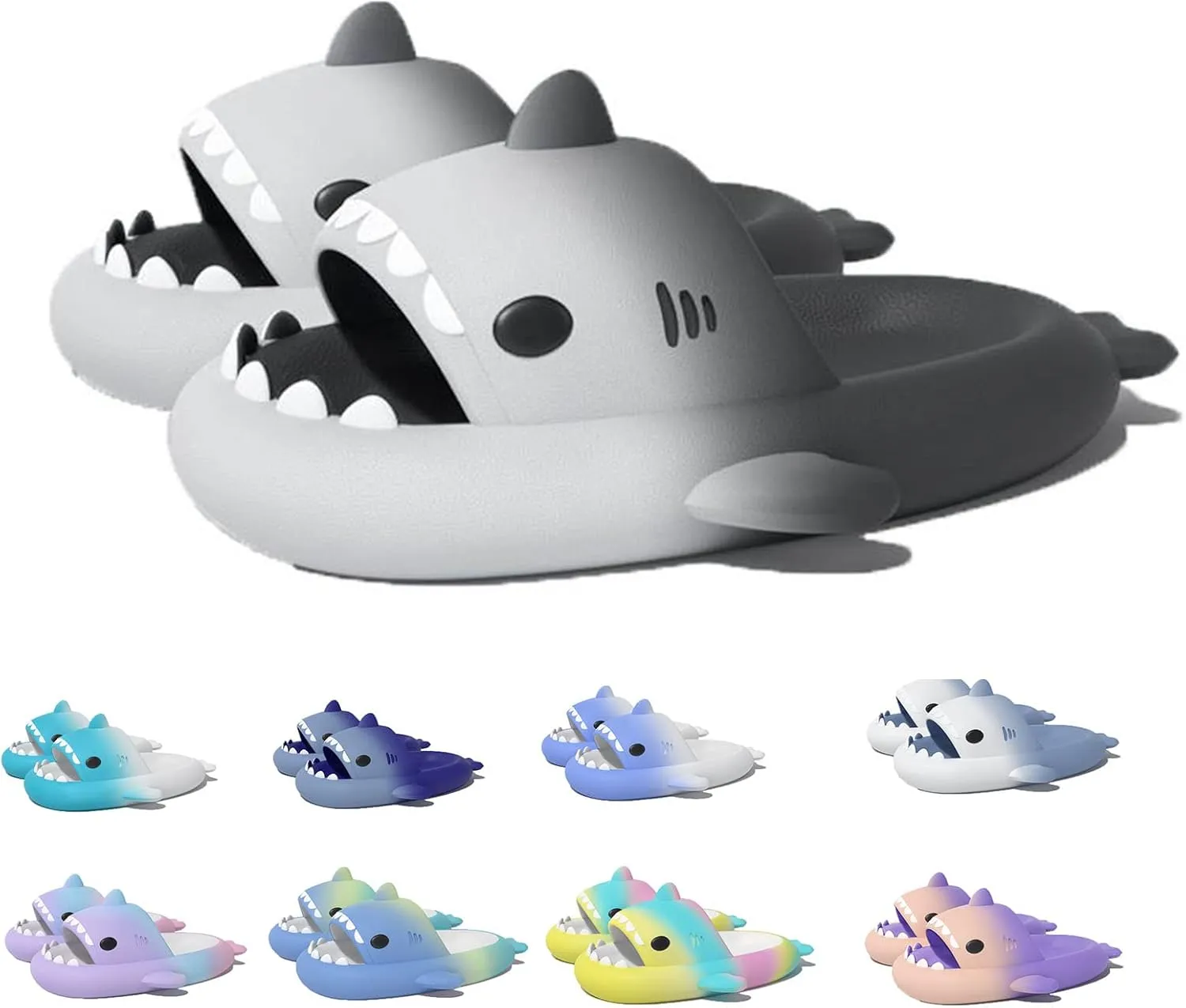 Sharklas Originales Kids Summer Cute Cartoon Fun Animal Slipper Cozy Non-Slip Shark Sandals for Bathroom, Outdoor
