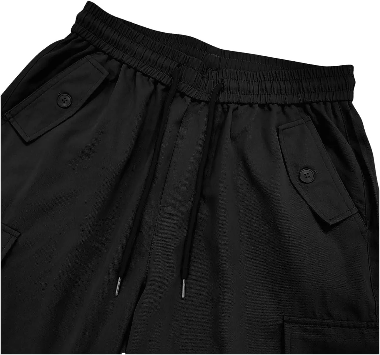 SHENHE Men's Elastic Waist Drawstring Loose Outdoor Hiking Streetwear Cargo Pants