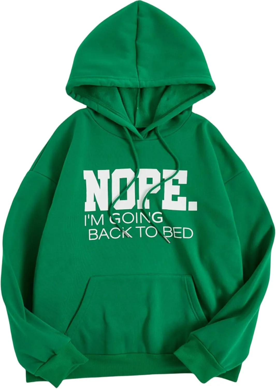 SHENHE Women's Slogan Letter Print Long Sleeve Hooded Sweatshirt Pullover Hoodie Tops