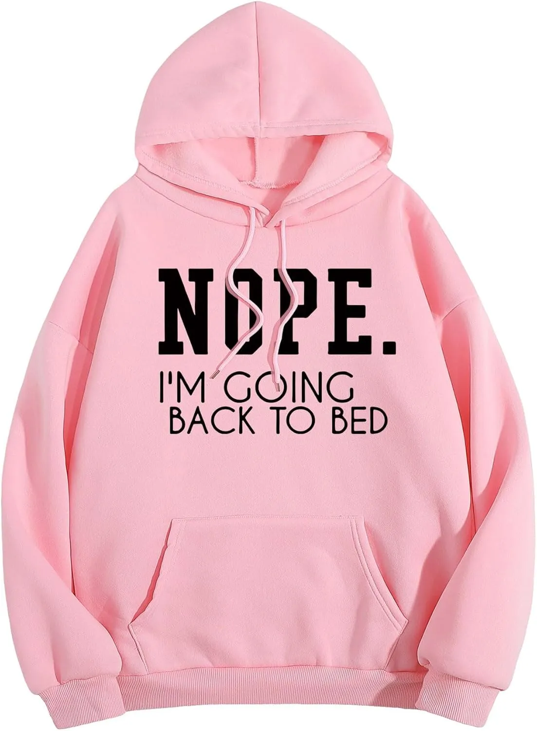 SHENHE Women's Slogan Letter Print Long Sleeve Hooded Sweatshirt Pullover Hoodie Tops
