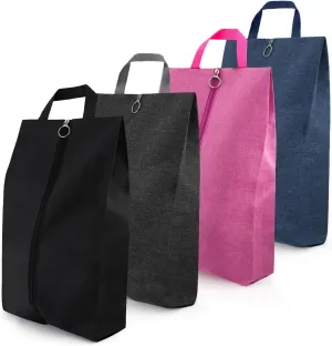 Shoe Bags for Travel - Set of 4 Pack Large Capacity Oxford Fabric Shoe Bags, Waterproof Thickened Portable Shoe Organizer bag with Sturdy Zipper((Four Color)