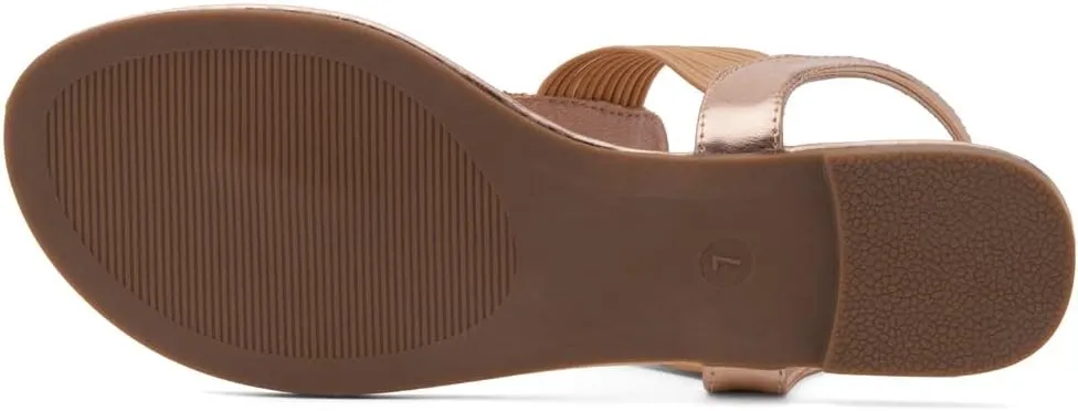 Shoe Land Women's Flat Sandals - Fashion Thong & Gladiator Style with Elastic Strappy String Ankle Strap, Dressy Casual Comfortable Daily Wear, Trendy 2025