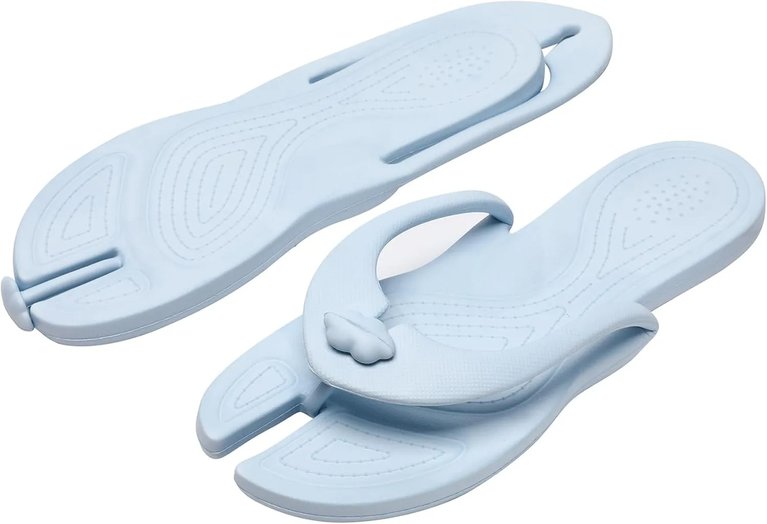 Shower Shoes Travel Slippers for Women Men, Folding Slides Sandals, Portable Hotel Spa Slippers, Waterproof Quick Drying Flip Flops, Beach Sandals