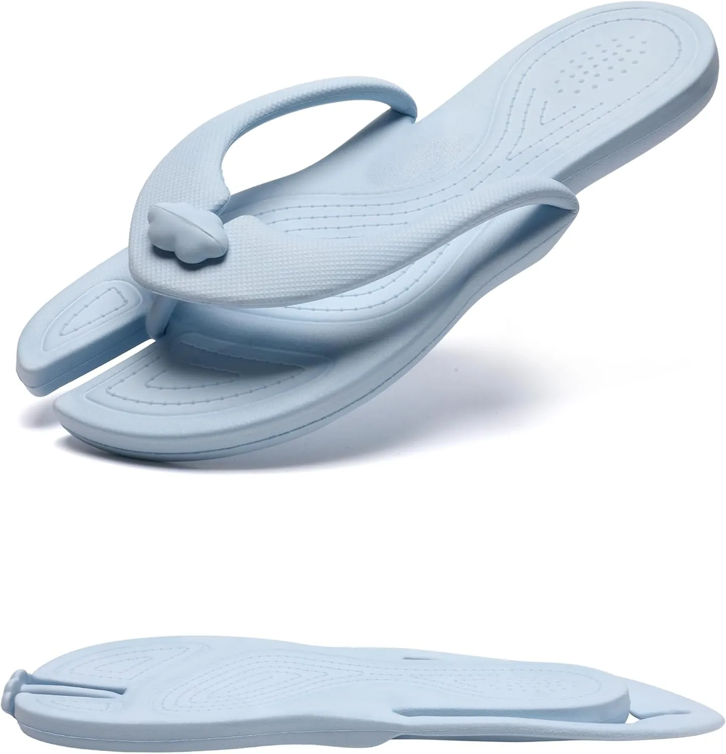 Shower Shoes Travel Slippers for Women Men, Folding Slides Sandals, Portable Hotel Spa Slippers, Waterproof Quick Drying Flip Flops, Beach Sandals