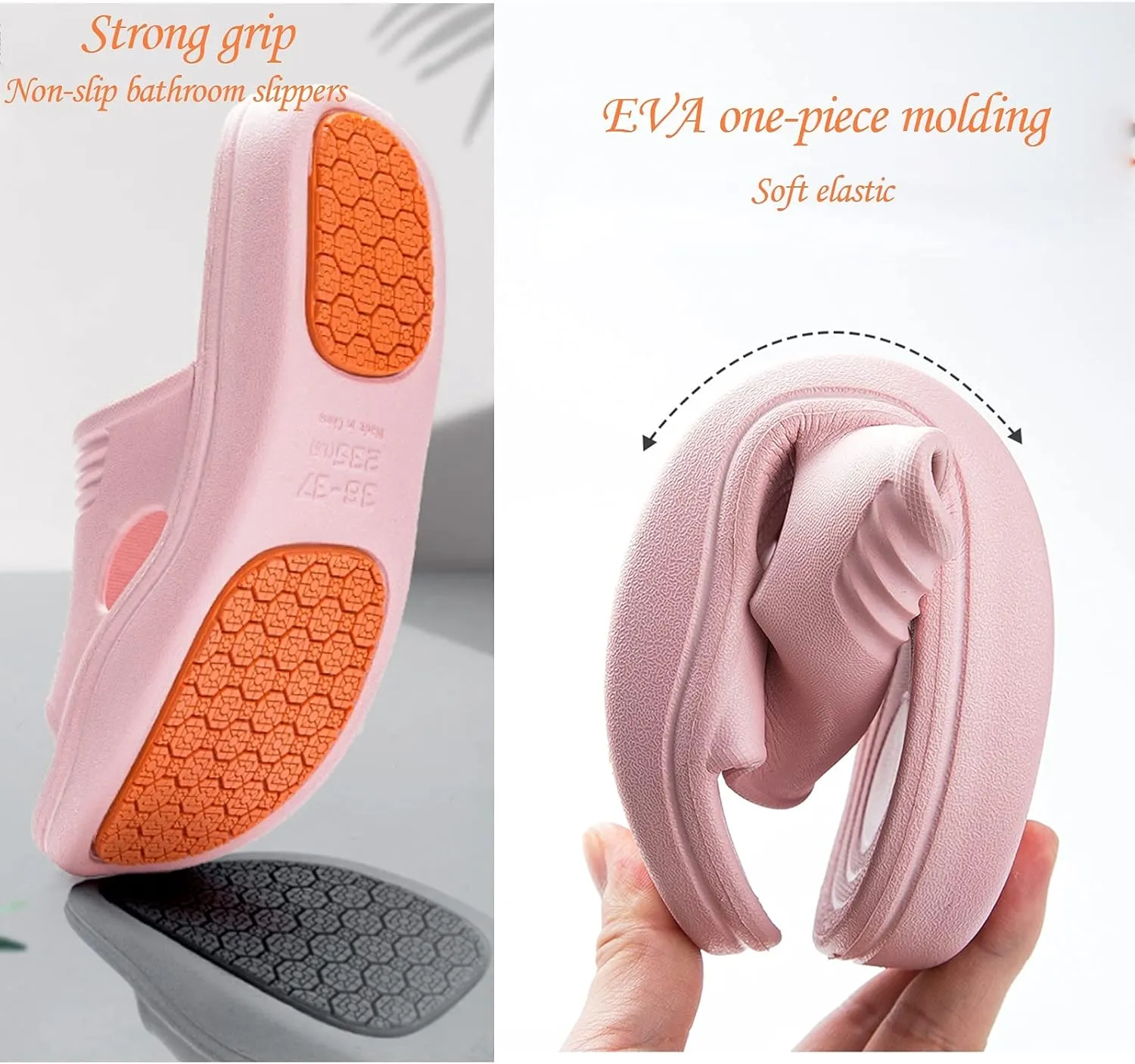 Shower Slippers for Men Non Slip Size 12, Sandals for Women Lightweight Quick Dry Bath Shoes Foot Arch Support House Slippers Indoor Outdoor Sandals Beach Shoes