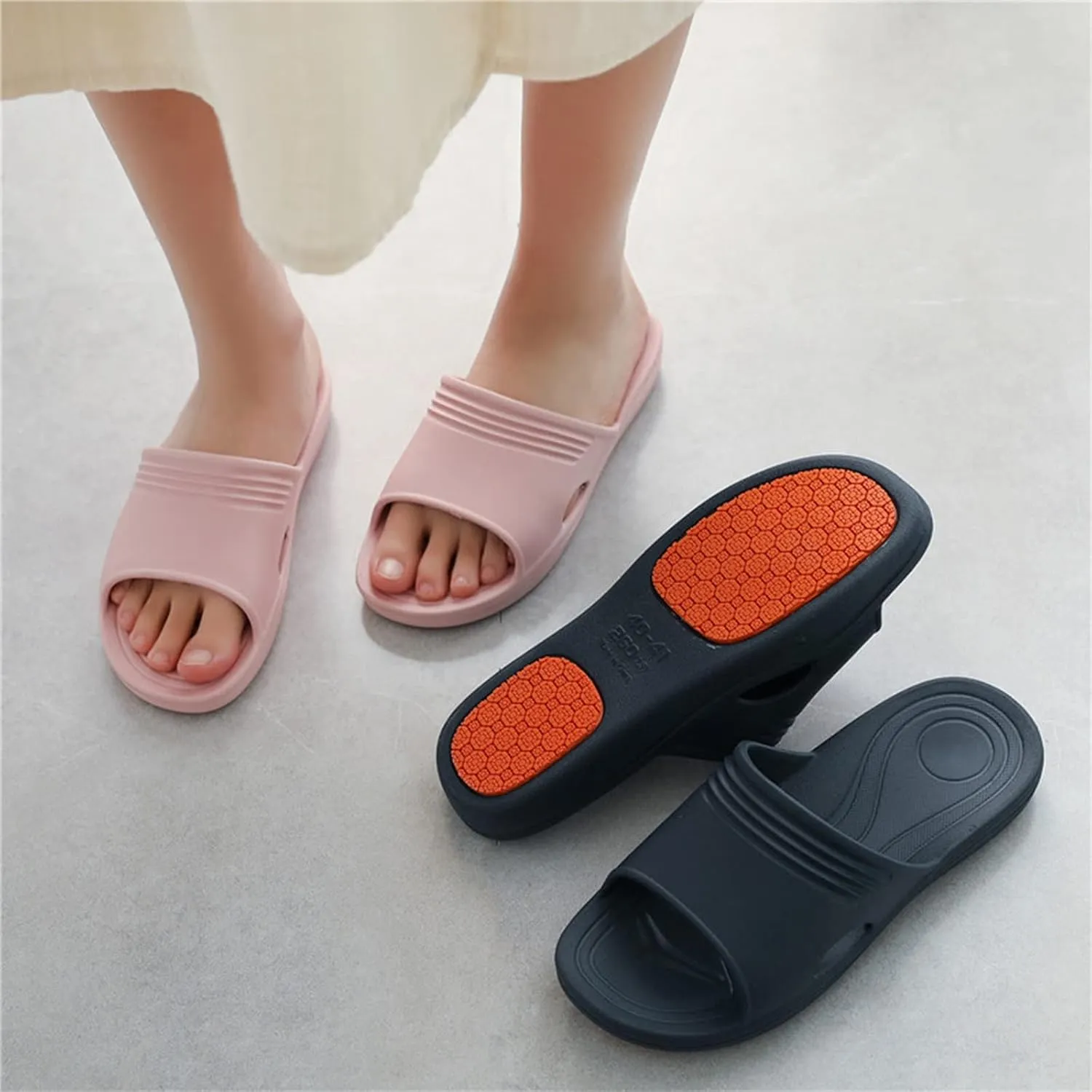 Shower Slippers for Men Non Slip Size 12, Sandals for Women Lightweight Quick Dry Bath Shoes Foot Arch Support House Slippers Indoor Outdoor Sandals Beach Shoes