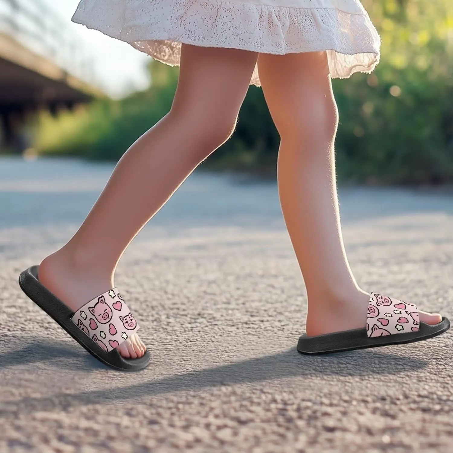 Slides for Girls - Comfortable Slip-On Kids Sandals, Slides for Indoor and Outdoor The Beach and Pool