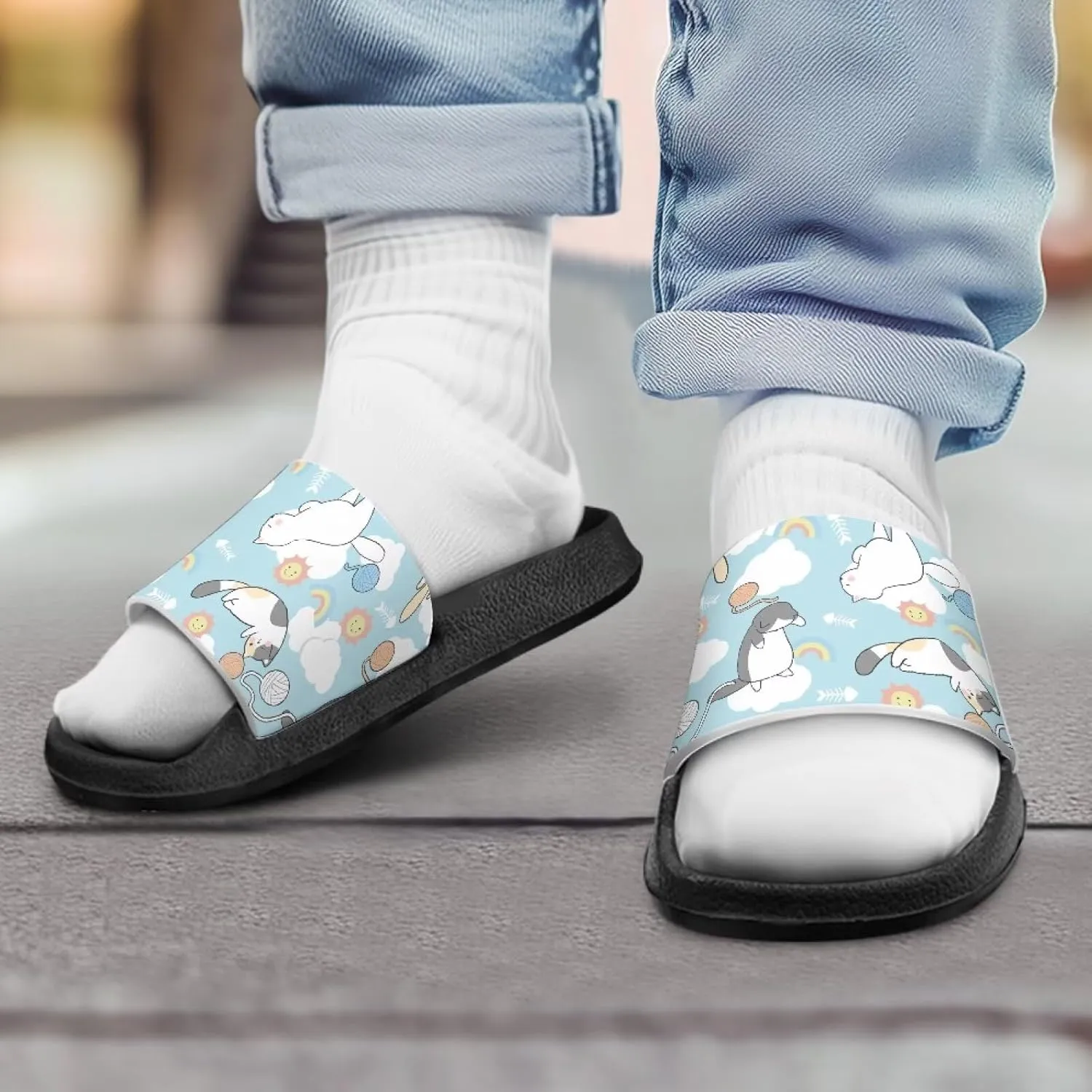 Slides for Girls - Comfortable Slip-On Kids Sandals, Slides for Indoor and Outdoor The Beach and Pool