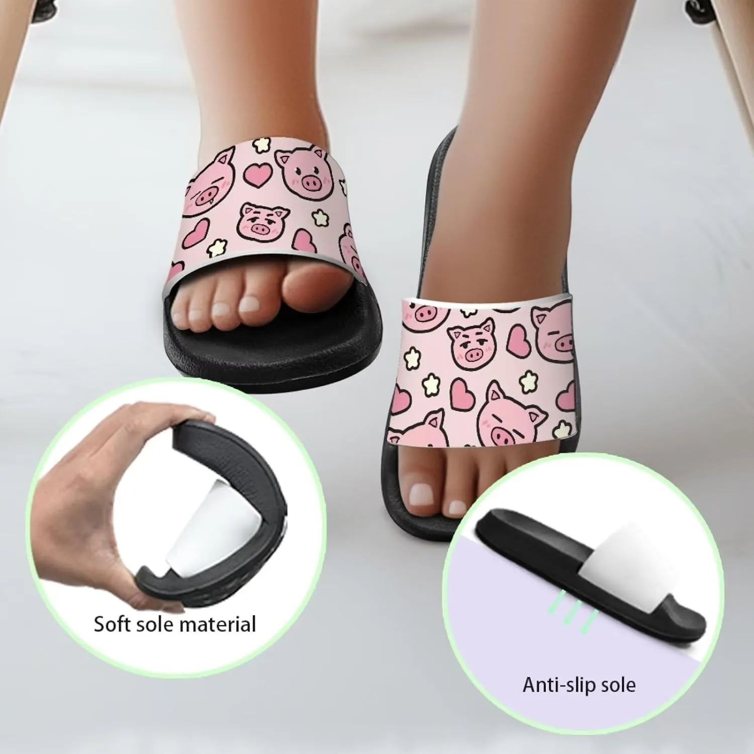 Slides for Girls - Comfortable Slip-On Kids Sandals, Slides for Indoor and Outdoor The Beach and Pool