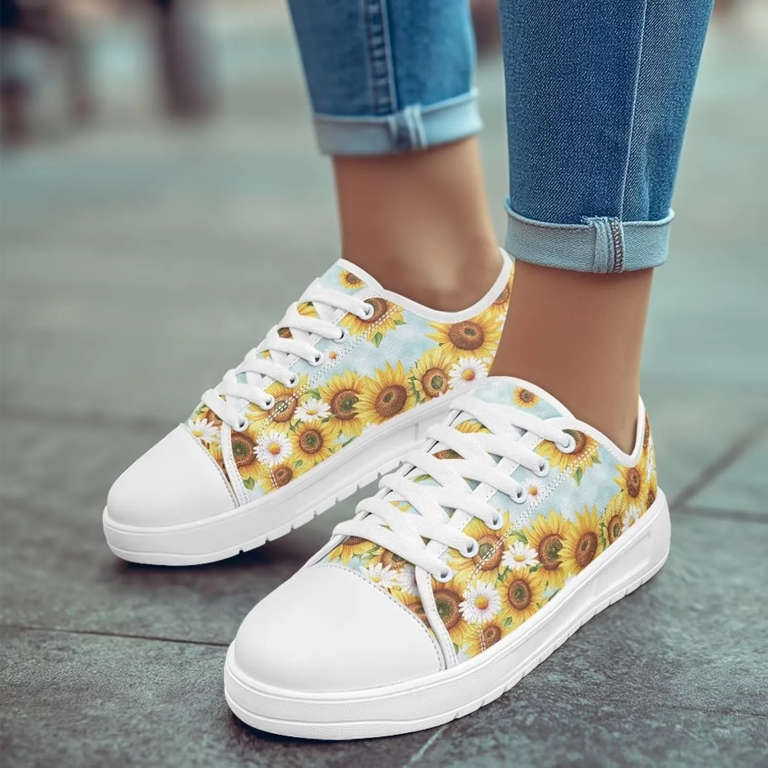 Slip on Sneakers Womens Wide Width Casual Breathable Polyester Running Sneakers Lightweight Low Top Soft Sole Walking Shoes