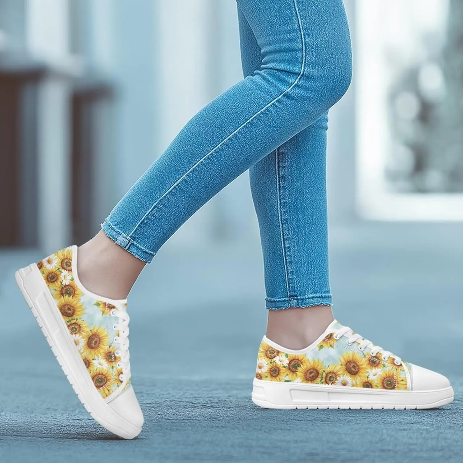 Slip on Sneakers Womens Wide Width Casual Breathable Polyester Running Sneakers Lightweight Low Top Soft Sole Walking Shoes