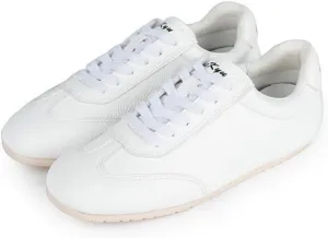 Sneakerina Flats Ballet Sneakers Women Girls Cute Y2K Retro Leather Round Toes Breathable Dress Shoes Non-Slip Chunky Sole Platform Tennis Sneakers Preppy Back to School Gifts Daughter Granddaughter