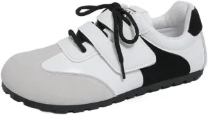 Sneakerina Lace-up Ballet Sneakers Women Girls Y2K Retro Straps Round Toes Slip On Breathable Non-Slip Chunky Sole Platform Leather Tennis Sneakers Preppy Back to School Gifts Daughter Granddaughter