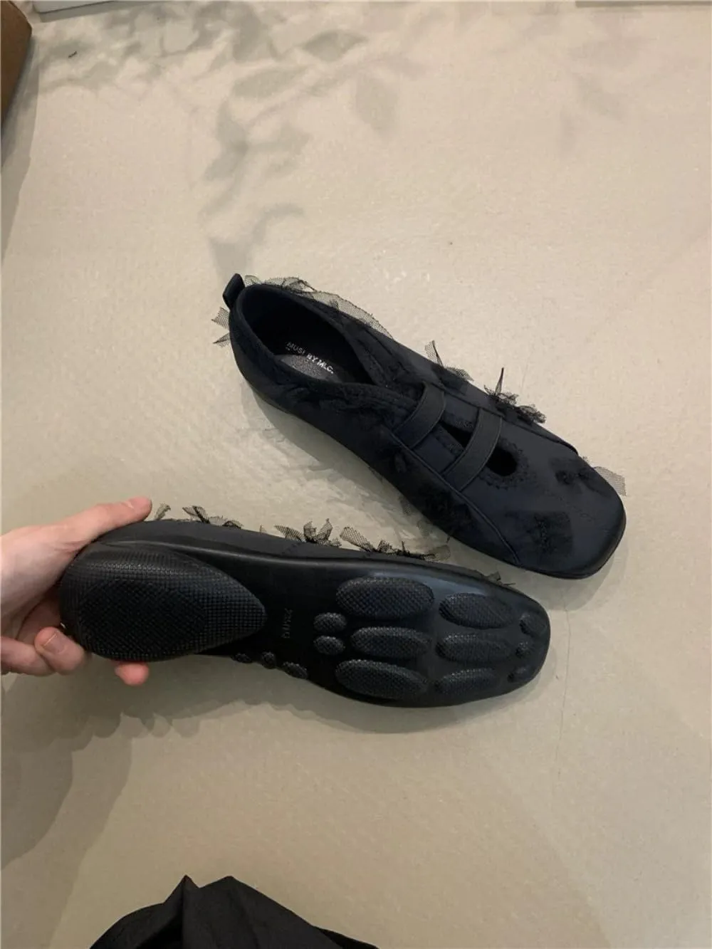 Sneakerina Satin Ballet Sneakers Women Girls Cute Y2K Retro Round Toes Breathable Dress Shoes Non-Slip Chunky Sole Leather Platform Sneakers Preppy Back to School Gifts Daughter Granddaughter