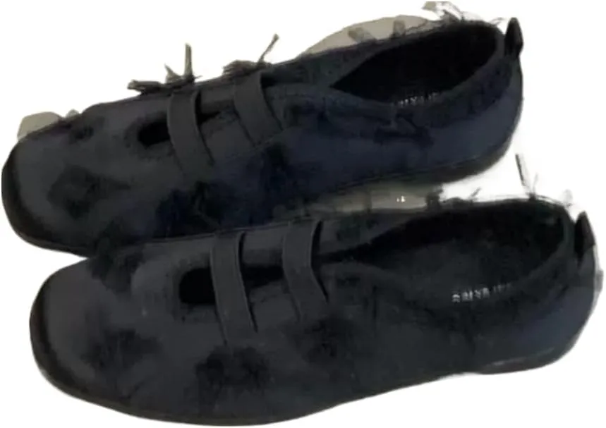 Sneakerina Satin Ballet Sneakers Women Girls Cute Y2K Retro Round Toes Breathable Dress Shoes Non-Slip Chunky Sole Leather Platform Sneakers Preppy Back to School Gifts Daughter Granddaughter